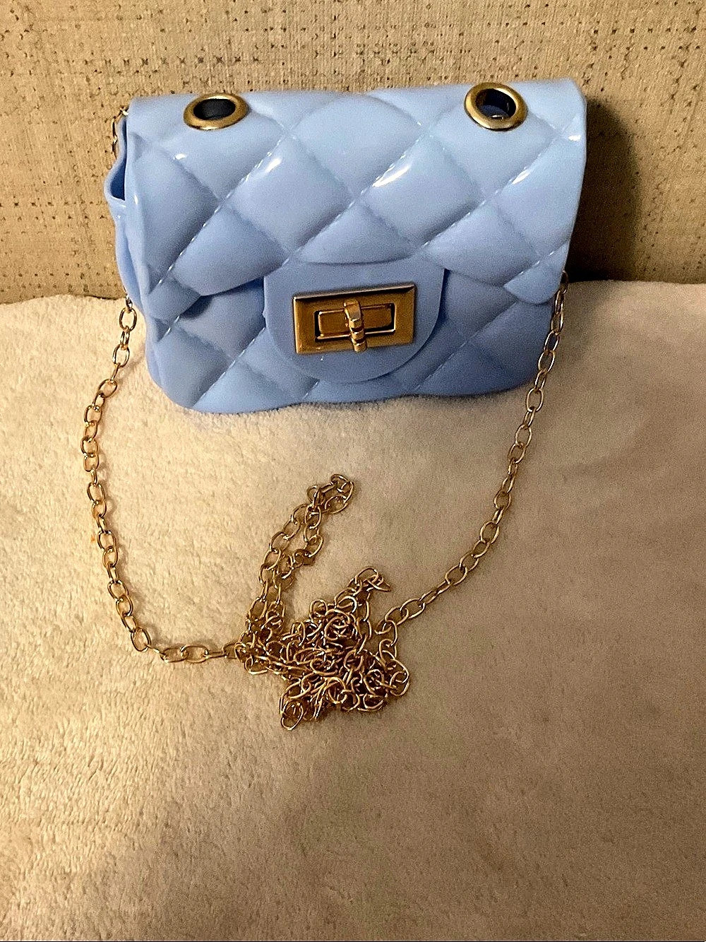 Quilted Shoulder Bag in Blue Like New